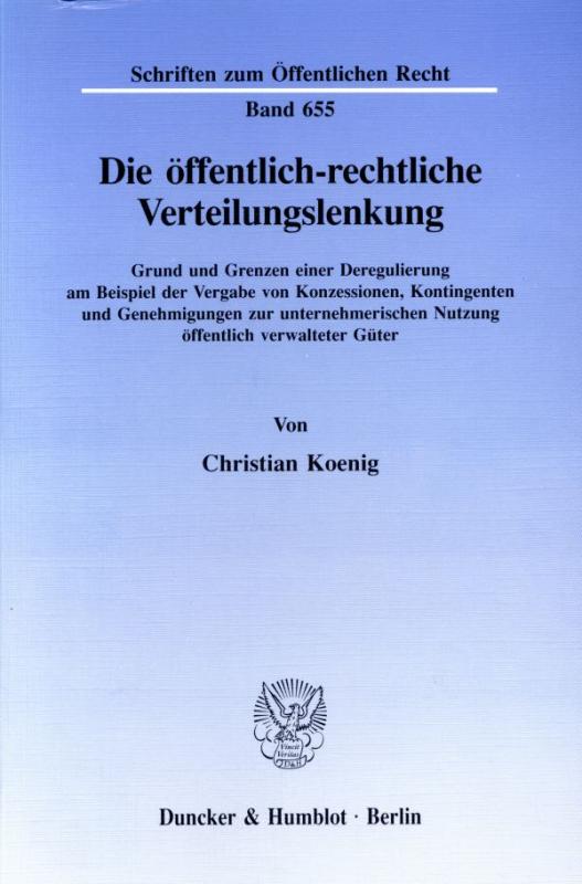 Cover-Bild Die öffentlich-rechtliche Verteilungslenkung.