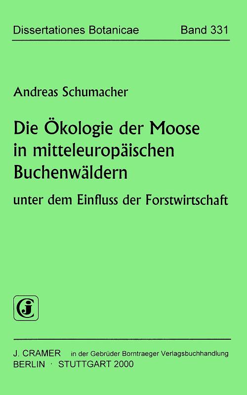 Cover-Bild Die Ökologie der Moose in mitteleuropäischen Buchenwäldern