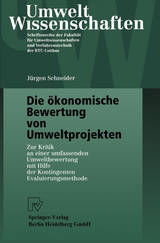 Cover-Bild Die ökonomische Bewertung von Umweltprojekten