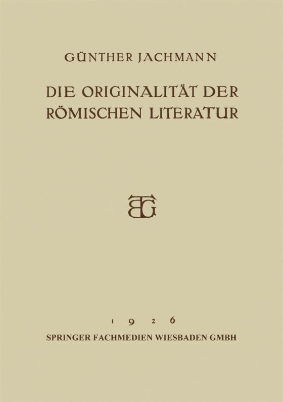 Cover-Bild Die Originalität der Römischen Literatur