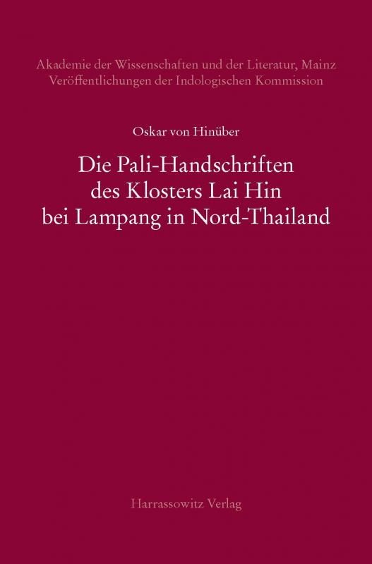 Cover-Bild Die Pali-Handschriften des Klosters Lai Hin bei Lampang in Nord-Thailand