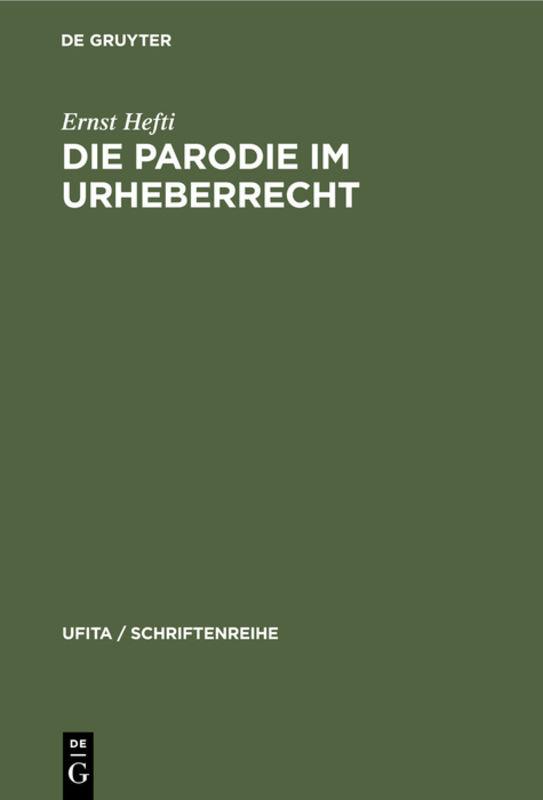 Cover-Bild Die Parodie im Urheberrecht