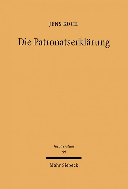 Cover-Bild Die Patronatserklärung