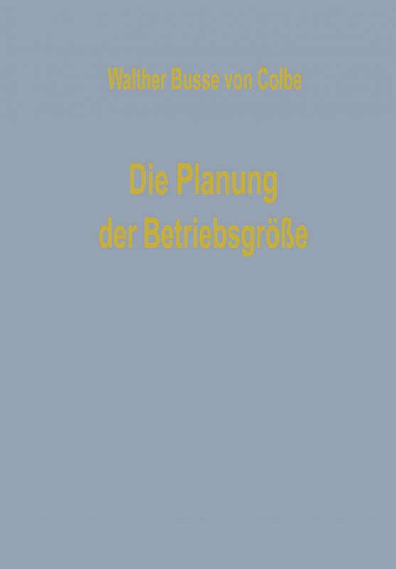 Cover-Bild Die Planung der Betriebsgröße