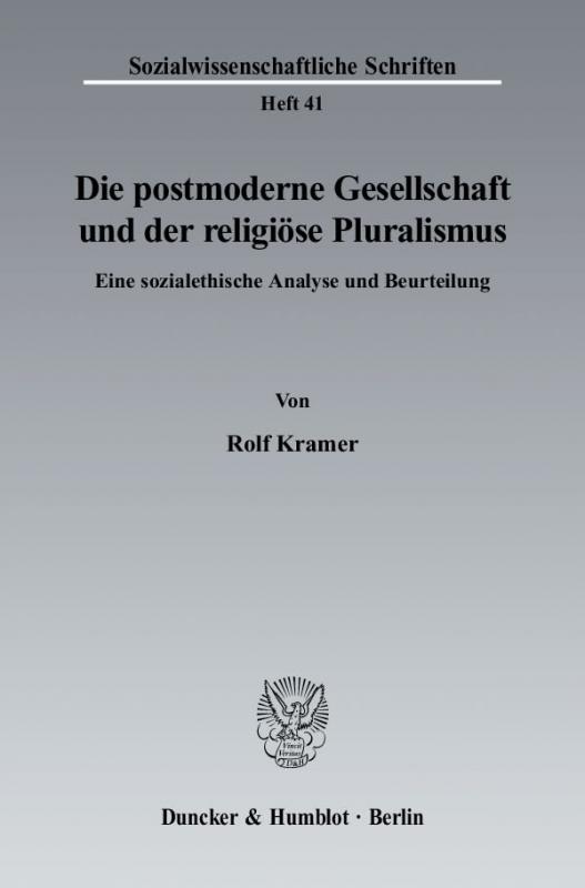 Cover-Bild Die postmoderne Gesellschaft und der religiöse Pluralismus.