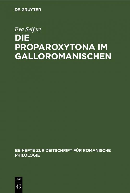 Cover-Bild Die Proparoxytona im Galloromanischen