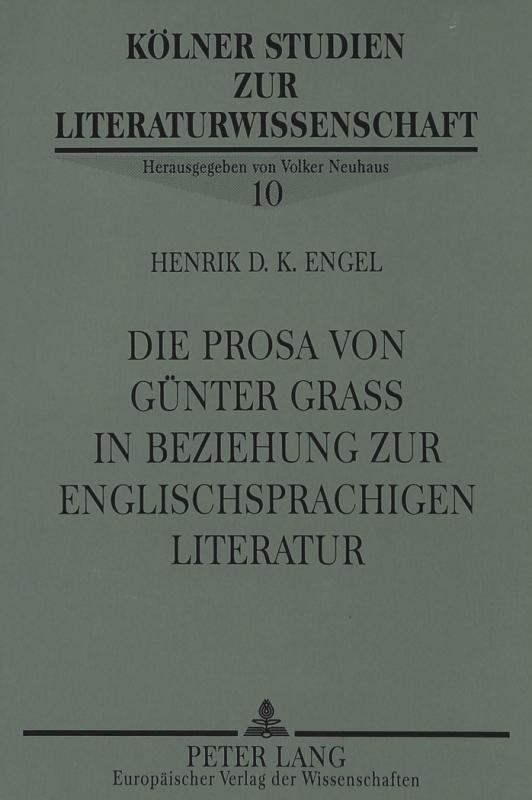 Cover-Bild Die Prosa von Günter Grass in Beziehung zur englischsprachigen Literatur