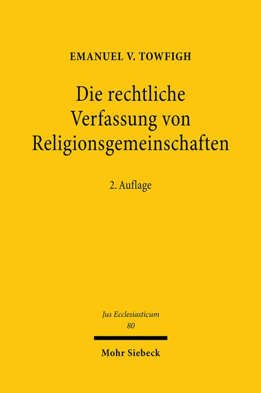 Cover-Bild Die rechtliche Verfassung von Religionsgemeinschaften