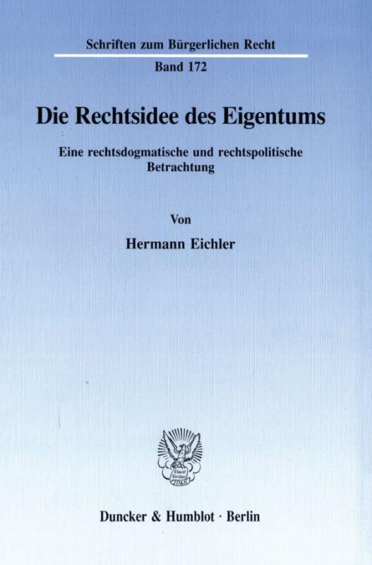 Cover-Bild Die Rechtsidee des Eigentums.