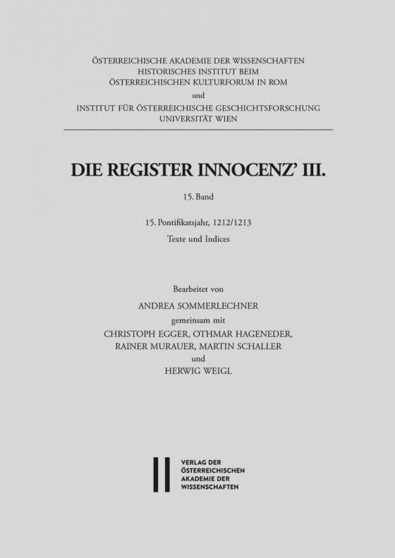 Cover-Bild Die Register Innocenz’ III. 15. Band