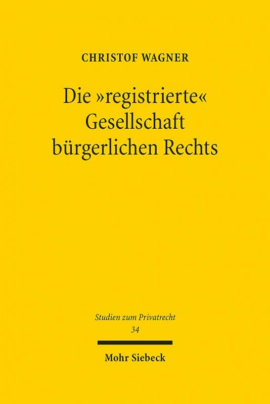 Cover-Bild Die "registrierte" Gesellschaft bürgerlichen Rechts