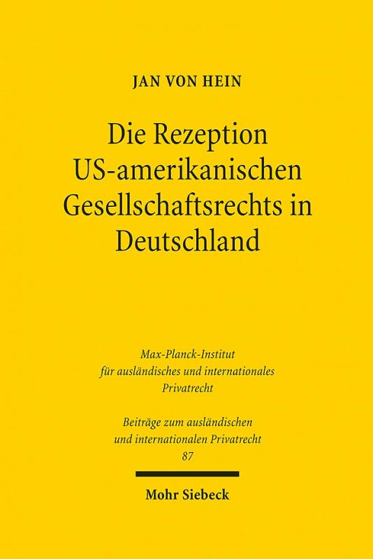 Cover-Bild Die Rezeption US-amerikanischen Gesellschaftsrechts in Deutschland