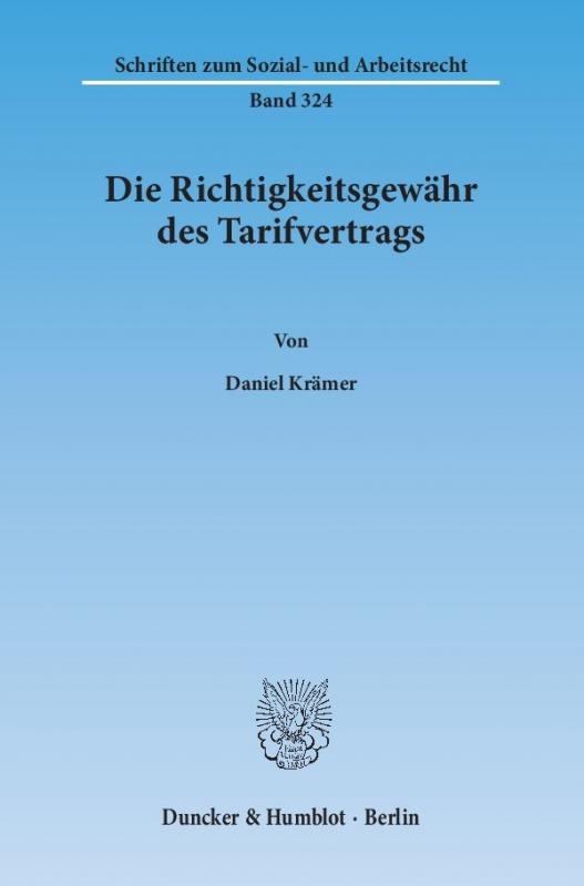 Cover-Bild Die Richtigkeitsgewähr des Tarifvertrags.