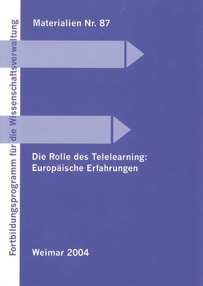 Cover-Bild Die Rolle des Telelearning: Europäische Erfahrungen