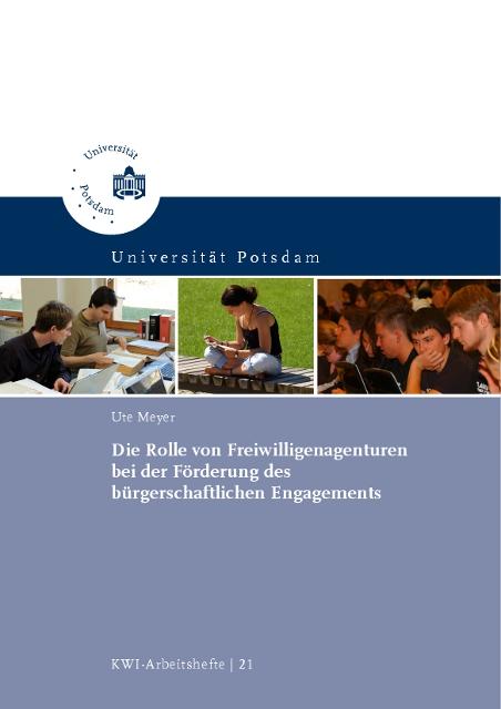 Cover-Bild Die Rolle von Freiwilligenagenturen bei der Förderung des bürgerschaftlichen Engagements