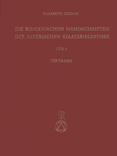 Cover-Bild Die romanischen Handschriften der Bayerischen Staatsbibliothek