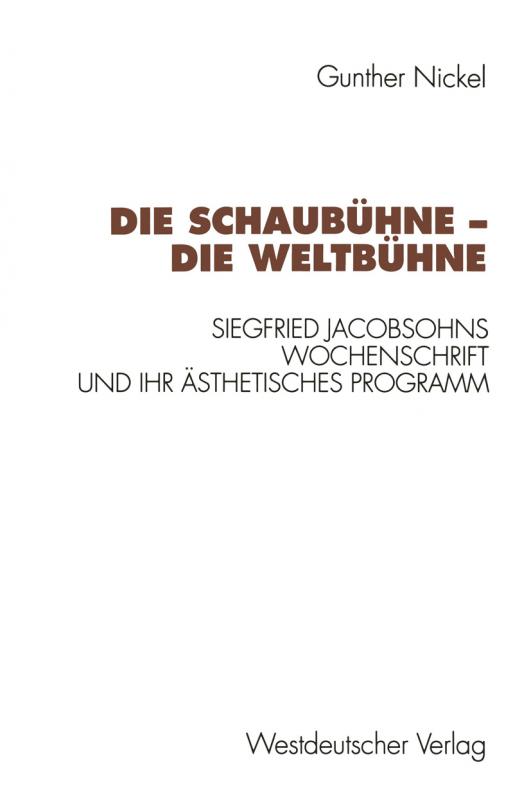 Cover-Bild Die Schaubühne — Die Weltbühne