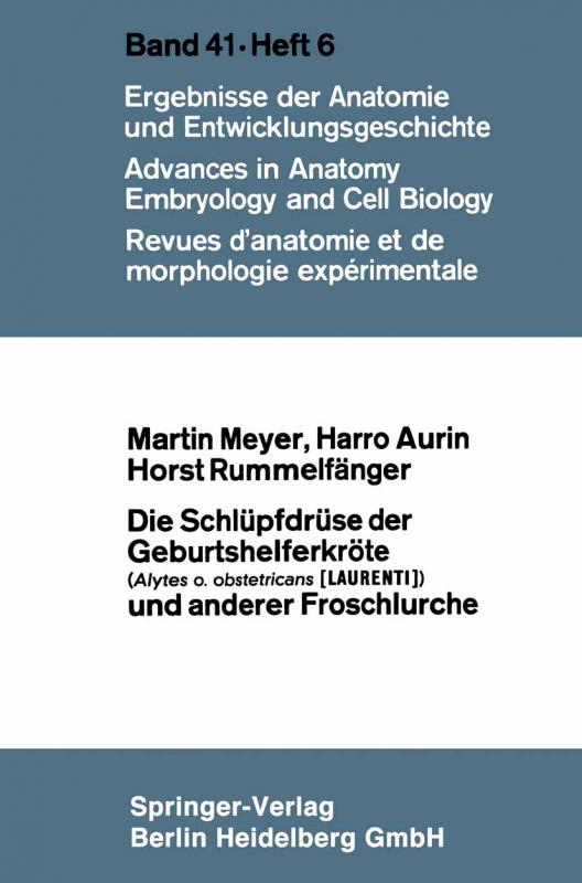 Cover-Bild Die Schlüpfdrüse der Geburtshelferkröte (Alytes o. obstetricans [LAURENTI]) und anderer Froschlurche