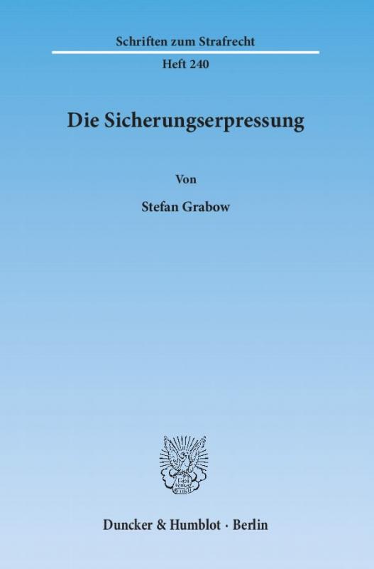 Cover-Bild Die Sicherungserpressung.