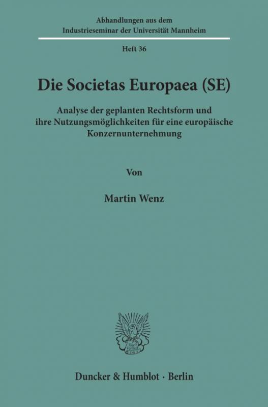 Cover-Bild Die Societas Europaea (SE).