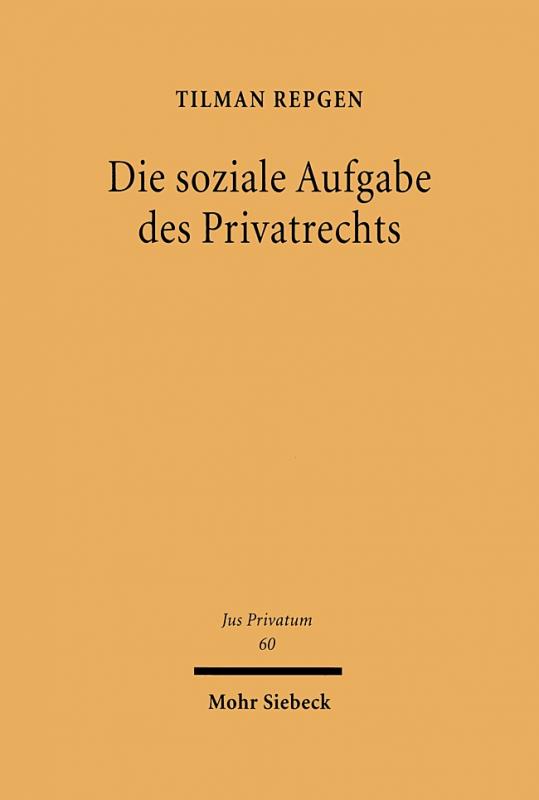 Cover-Bild Die soziale Aufgabe des Privatrechts