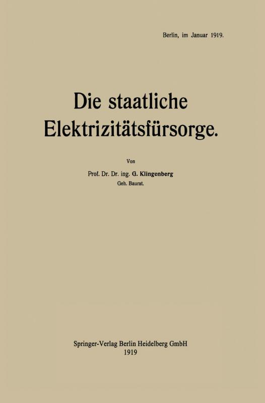 Cover-Bild Die staatliche Elektrizitätsfürsorge