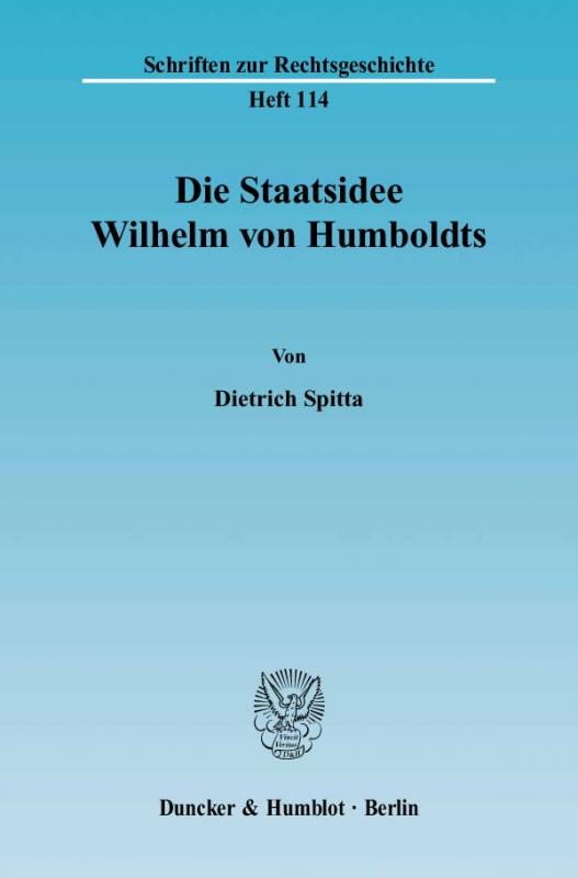 Cover-Bild Die Staatsidee Wilhelm von Humboldts.