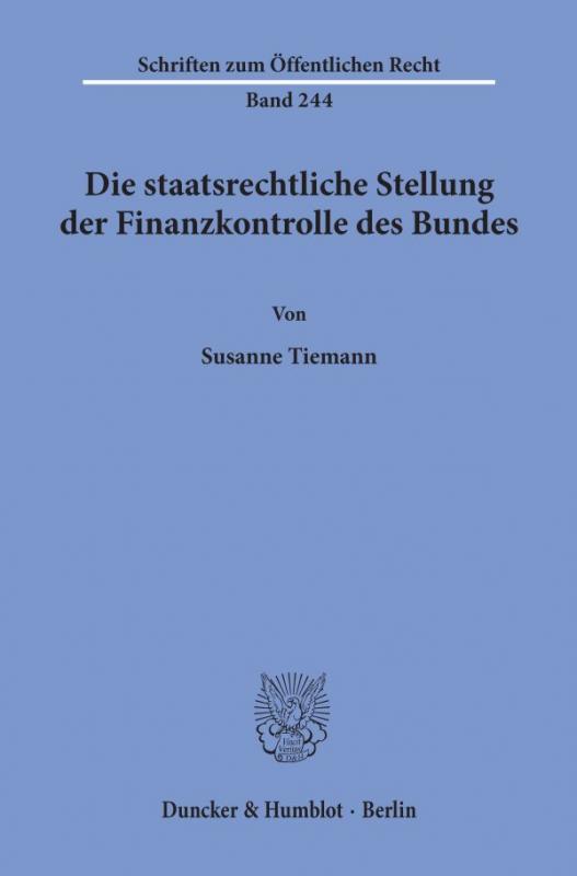 Cover-Bild Die staatsrechtliche Stellung der Finanzkontrolle des Bundes.