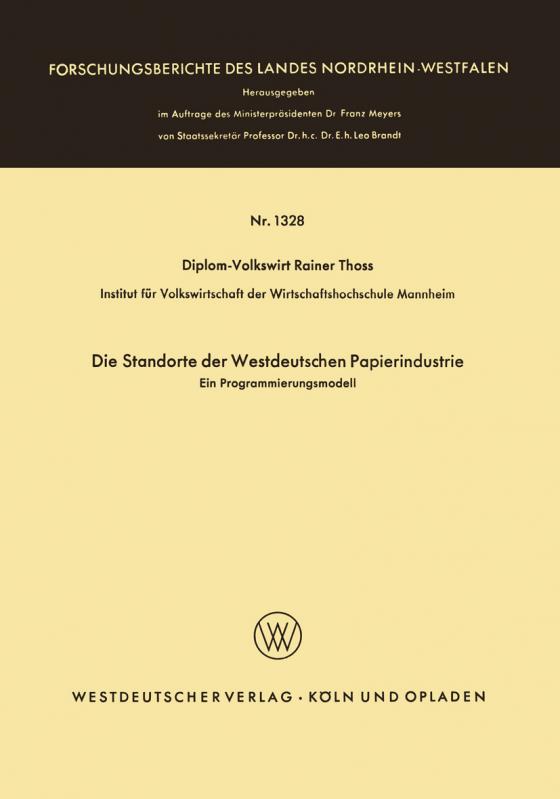 Cover-Bild Die Standorte der westdeutschen Papierindustrie