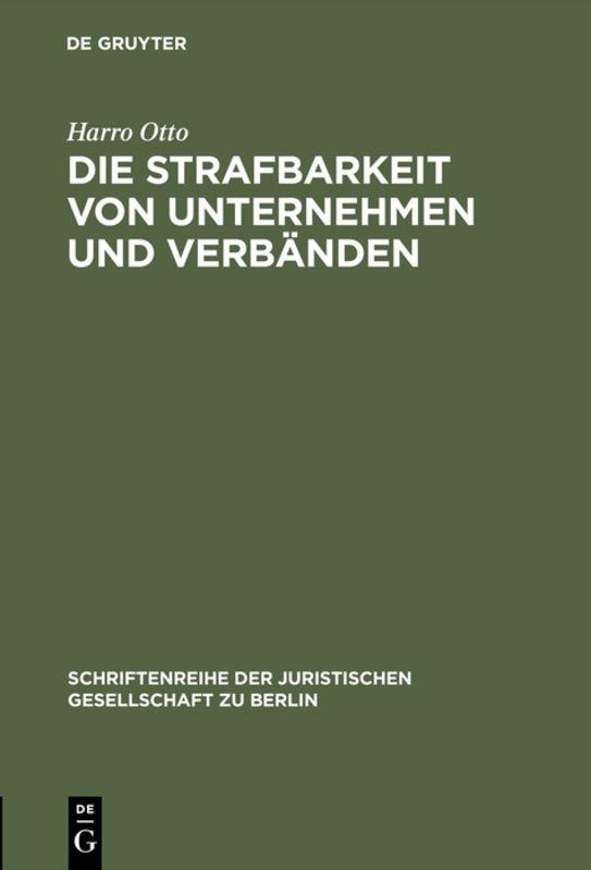 Cover-Bild Die Strafbarkeit von Unternehmen und Verbänden