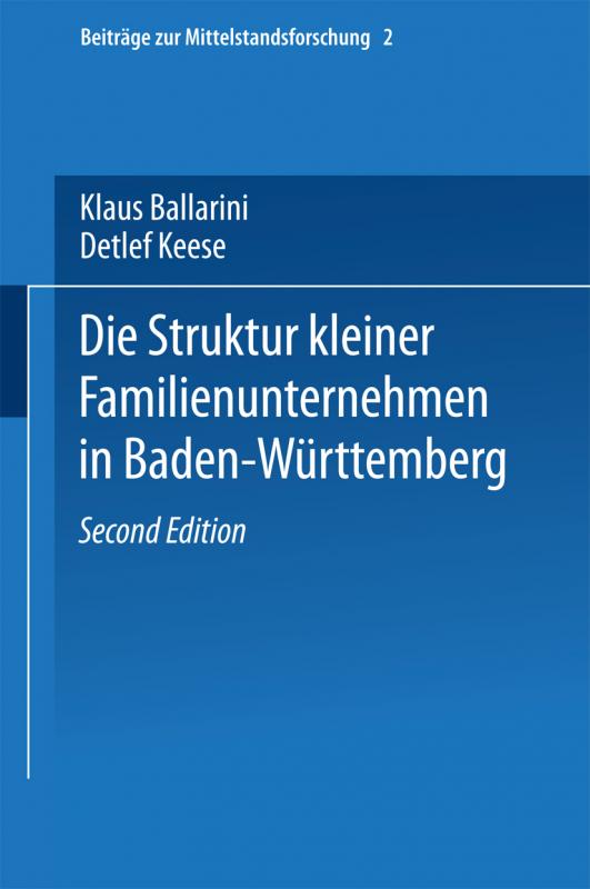 Cover-Bild Die Struktur kleiner Familienunternehmen in Baden-Württemberg