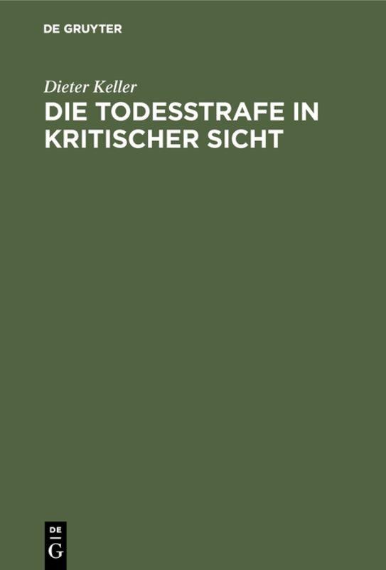 Cover-Bild Die Todesstrafe in kritischer Sicht