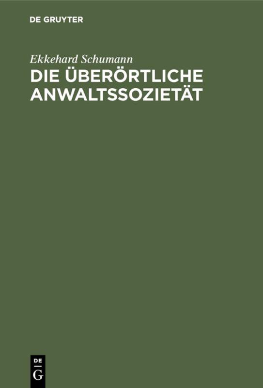 Cover-Bild Die überörtliche Anwaltssozietät