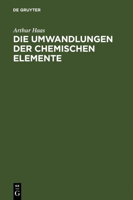 Cover-Bild Die Umwandlungen der chemischen Elemente