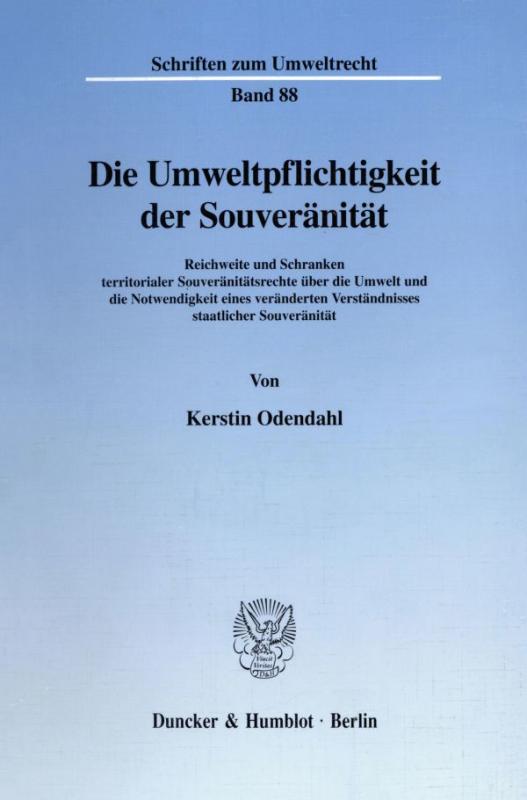 Cover-Bild Die Umweltpflichtigkeit der Souveränität.