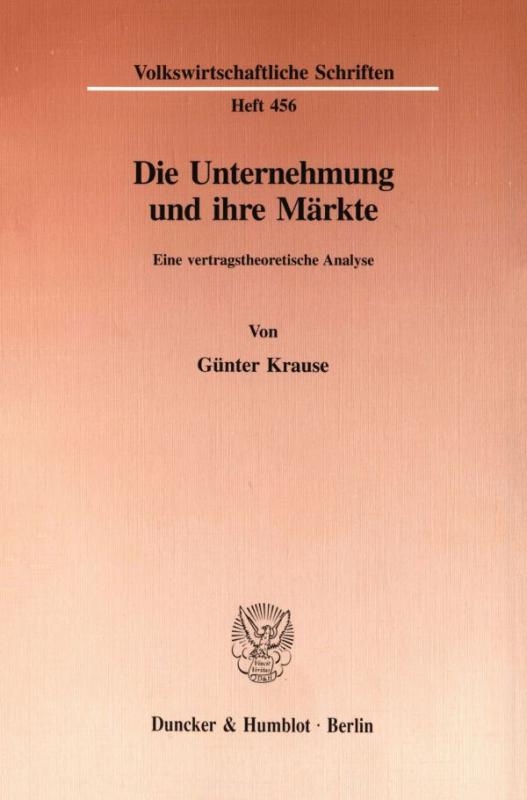 Cover-Bild Die Unternehmung und ihre Märkte.
