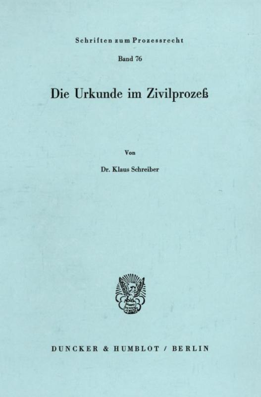 Cover-Bild Die Urkunde im Zivilprozeß.