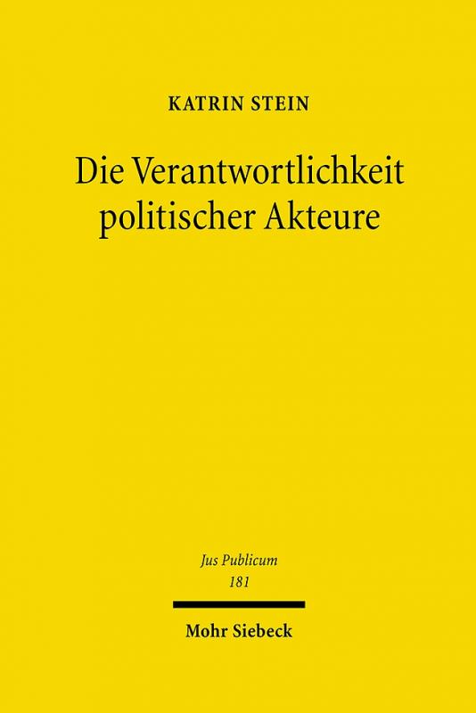 Cover-Bild Die Verantwortlichkeit politischer Akteure