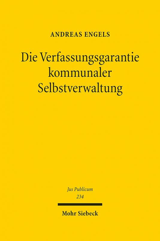 Cover-Bild Die Verfassungsgarantie kommunaler Selbstverwaltung