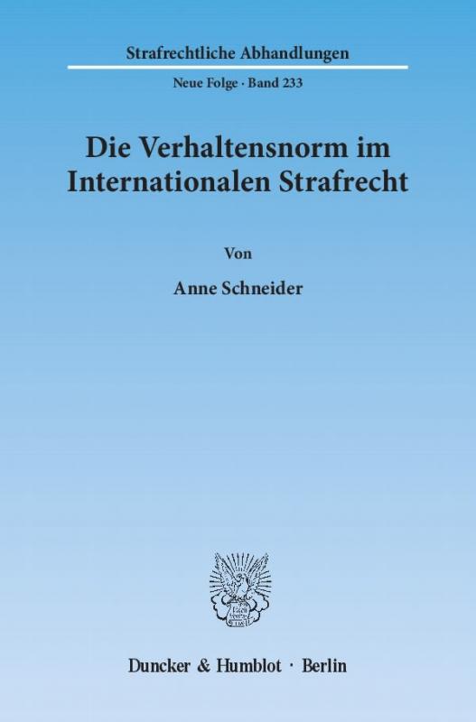 Cover-Bild Die Verhaltensnorm im Internationalen Strafrecht.