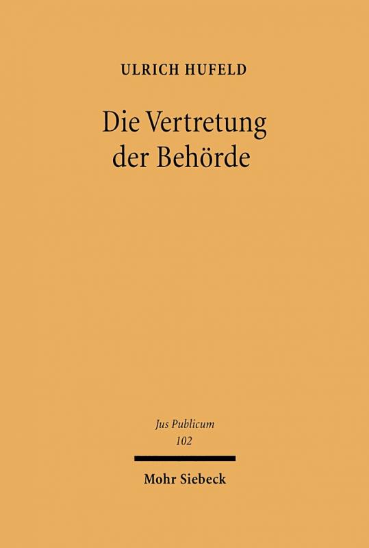 Cover-Bild Die Vertretung der Behörde