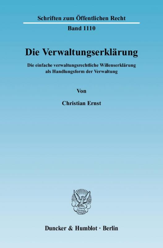 Cover-Bild Die Verwaltungserklärung.