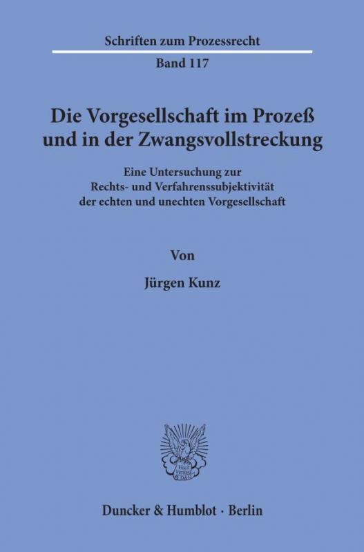 Cover-Bild Die Vorgesellschaft im Prozeß und in der Zwangsvollstreckung.