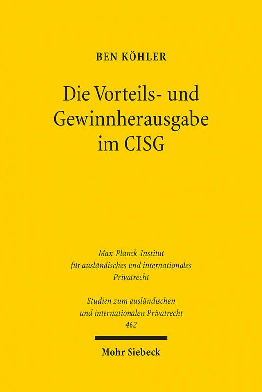 Cover-Bild Die Vorteils- und Gewinnherausgabe im CISG