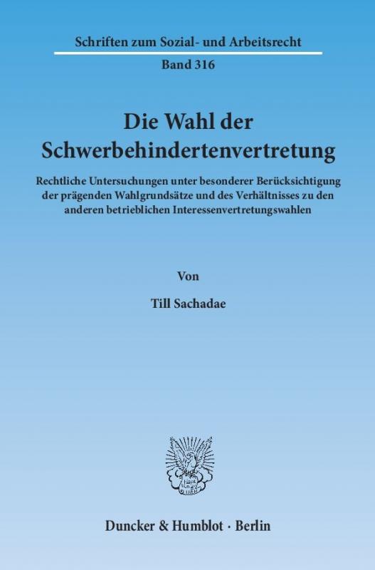 Cover-Bild Die Wahl der Schwerbehindertenvertretung.