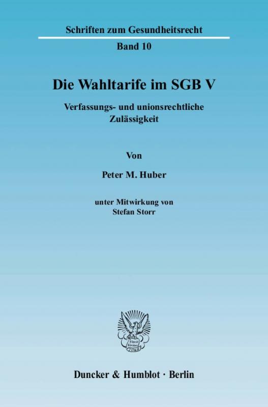Cover-Bild Die Wahltarife im SGB V.