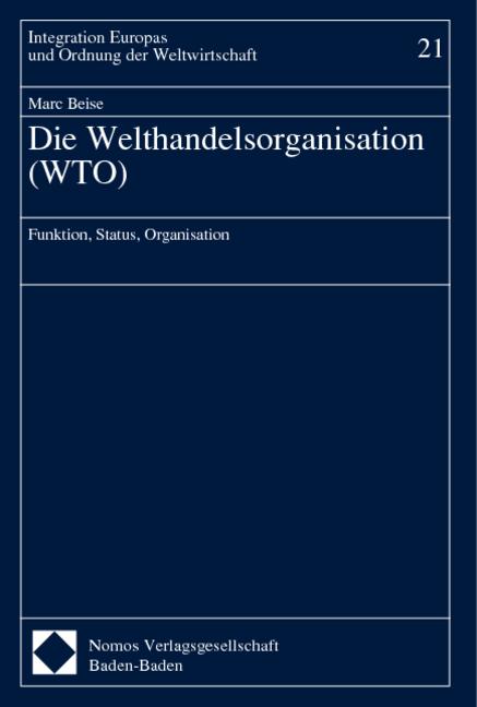 Cover-Bild Die Welthandelsorganisation (WTO)