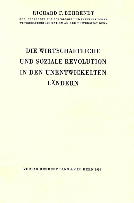 Cover-Bild Die wirtschaftliche und Soziale Revolution in den unentwickelten Ländern