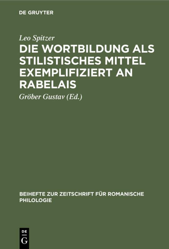 Cover-Bild Die Wortbildung als stilistisches Mittel exemplifiziert an Rabelais