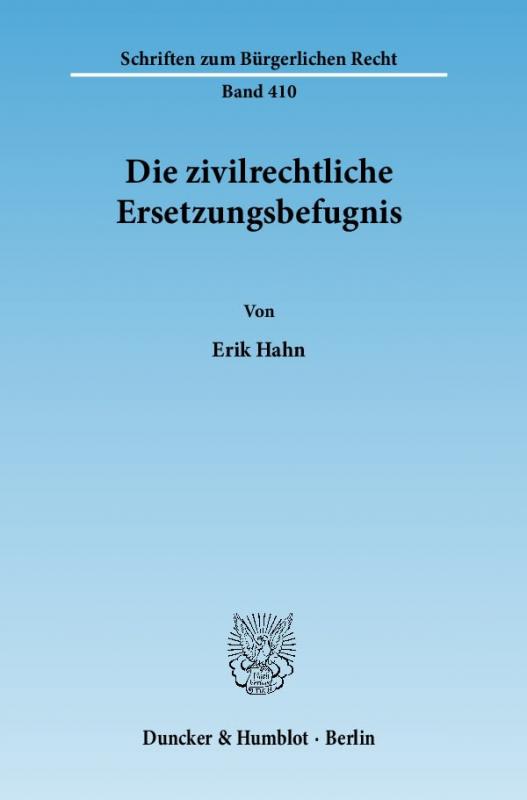 Cover-Bild Die zivilrechtliche Ersetzungsbefugnis.
